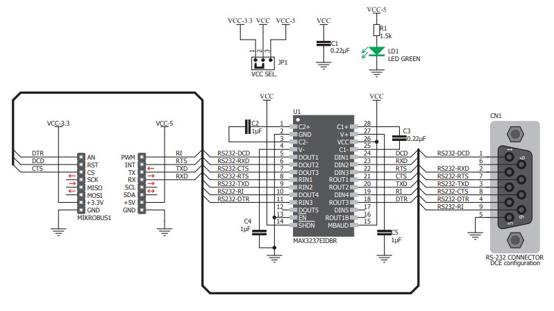 Schematic - Mikroe MIKROE-2897 RS232 2 Click